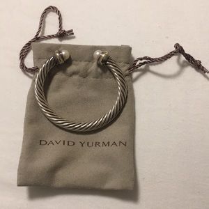 Authentic David Yurman cable bracelet w pearl cuff